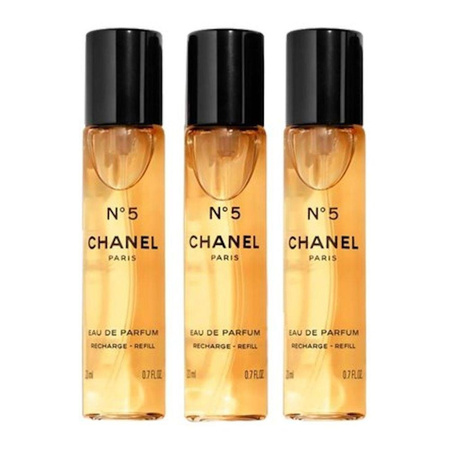 Chanel No 5 3x20ml woda perfumowana wkłady + atomizer