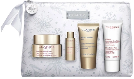 Clarins Nutri Lumiere Jour 50ml+15ml Nutri Lumiere Nuit+30ml Hand and Nail Treatment Cream+10mlNutri Lumiere Lotion