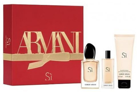 Giorgio Armani Si 50ml Eau de Parfum + 15ml Eau de Parfum + 75ml body lotion